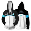 Herren Hoodies Sweatshirts 3d gedruckt Hoodie Game: Werden Sie Human RK800 Connor Cosplay Reißverschluss Kapuzenlose Unisex Jacket Sweatshirt Hoody Streatwe