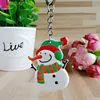 PVC Christmas Key Chains Cartoon Santa Claus Key Ring Holder Snowmen Deer Sock Animal Pendant Keychain Fashion Xmas Decor Keyrings Accessory