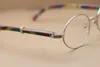 Vintage optische Brillengestell, runder Rahmen, Pfauenholz-Bein, Brillengestell, Brille für Männer und Frauen, Myopie-Gestell, 55 mm, mit Orignal 302 W