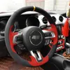 Hand-stitched Black Suede Steering Wheel Cover for Ford Mustang 2015-2019 Mustang GT 2015- 2019