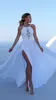 Mariage Bohemian Ivory Long Wedding Dress 2020 Sexy BOHO Wedding Gowns Scoop Spandex Lace Backless Chic Beach Bride Dresses Party