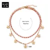Wgoud Fashion Multilayer Crystal Butterfly Pendant Necklace Trendy Stone Gold Color Chains Starfish Animal Necklaces