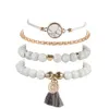 5 pièces/ensemble argent manchette Bracelets femme mignon Simple carte ananas coeur gland tresse Bracelet ensemble de bijoux hypoallergénique cadeau