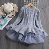 Autumn Winter Thick Warm Knitted Sweater Girl Tutu Dress Christmas Party Children Clothes Kids Dresses For Girls New Year Clothing