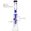 Hookahs 18 "Glass Bong Grace Water Pipe Dubbel 8x arm-boom Dome Perc zonder schotgat blauw verzenden