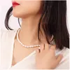 Werbowy fabrik direktförsäljning naturlig sötvatten liten pärlhalsband flicka mode mångsidig neckwear kreativa nya handgjorda smycken