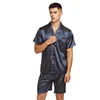 Tony Candice Satin Silk Pajamas Shorts For Men Rayon Silk Sleepwear Summer Male Pajama Set Soft Nightgown For Men Pajamas