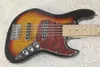 Toppkvalitet 5 String Rosewood Fretboard F Sunset Burst Jazz Bass Guitar I lager