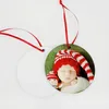 Sublimation Christmas Ornaments MDF Blank Round Square Snow Decorations Thermal Transfer Printing Tree Pendant Decors F0927