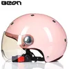 BEON Moto rcycle media máscara Vintage Capacete motocross Casco moto bicicleta eléctrica seguridad 1034715206