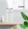 Kleurrijke Lichten USB Luchtbevochtiger voor Thuiskantoor 320ml Aroma Diffuser Veranderende LED Luchtverdamper Auto Essentiële Olie Aromatherapie Diffuus