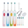 AZDENT New Rotating Electric Toothbrush Rechargeable Charging with 4pcs Heads Rotary Teeth Tooth Brush Deep Cleaning Oral Care