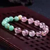 Bracelets de charme Pierre naturelle Fraise Cristal Vert Aventurine Bracelet Perles rondes Cadeau d'énergie pour ses bracelets de yoga Mala1