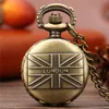Klasyczny Vintage mały flaga wielkiej brytanii motyw londyn kwarcowy zegarek kieszonkowy mężczyźni kobiety zegarki analogowe naszyjnik łańcuch prezenty pamiątkowe reloj de bolsillo