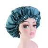 50PCs Extra Long Satin Bonnet Kepsar För Kvinnor Sömn Cap Bonnets Soft Night Sleep Hair Loose Cap med Wide Band