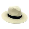 Szerokie brzegowe kapelusze femme vintage panama hat men słomy fedora sunhat kobiety lato plażowe słoneczne czapkę chapau cool jazz trilby sombrero6721566