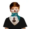 Christmas 3D Digital Printing Mask Children Ear Triangle Scarf Outdoor Sports Protective Breathable Face Mask Party Supplies IIA527