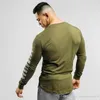 Sweter Mężczyźni Z Długim Rękawem Tee Koszulki Bawełniane Sport Casual Bluzy Męskie Jumper Siłownia Fitness Skinny T Shirt Mężczyzna Jogging Training Tops Sportswear