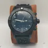 Целый роскошный многофункциональный хронограф мужские часы электронные и указательные времена дисплея 46 -мм