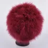 Mulheres Cap de peles de inverno Avelas genuínas Feather Turkey Fur Hat Multicolor Turquia Beanies Hat Full Lined Light Weight203y