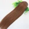 Clips de extensão do cabelo humano 30 # Auburn castanhos lisos Cabelo Humano Brasileiro 7PCS 120gram 12inch 20inch 26inch