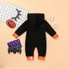 Bébé Vêtements Halloween Citrouille Lettre Filles Barboteuse Chapeau 2pcs Ensemble À Manches Longues Infant Garçon Combinaisons Mode Bébé Vêtements 8 Modèles BT5964