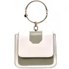 Elegant Kvinna Metall Ring Tote Bag 2020 Sommar Ny Högkvalitativ PU Läder Kvinnors Designer Handväska Kedja Shoulder Messenger Bag