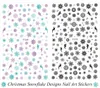 3D Christmas Slider Nail Sticker Decals White Gold Snowflakes Charms Adhesive Foils for Manicure Beauty Decor1068535