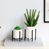 Vaso per piante succulente in ceramica semplice e moderno Decorazione per la casa Vaso da fiori in ceramica da tavolo nordico con staffa in metallo EEA19025383877