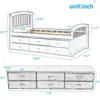 US Stock ORIS FUR Twin Size Platform Storage Bed Solid Wood Bed with 6 Drawers For Kids Adult SG000116LAA