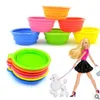 Todo 300 pçs / lote silicone dobrável pet cat dog bowl dobrável dobrável alimentador de cachorrinho água recipiente de comida para animais de estimação alimentador bow210t