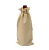 Sacs à vin en lin Couvre-bouteilles de vin Porte-sac à vin avec cordon de serrage Sac d'emballage vierge Décoration de fête de mariage de Noël Emballage cadeau 15 Couleur6440391