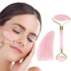 Luksusowy Rose Roller Roller Face Massager Narzędzie Do podnoszenia Naturalne Masaż Naczynia Walec Kamień Skóry Masaż Pielęgnacja kosmetyczna Zestaw Pudełko