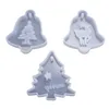 Cristal Époxy Moule DIY Résine Silicone Moule Listé Arbre De Noël Elk Pendentif À La Main DIY Artisanat Bijoux Xmas Home Party Décoration TD592