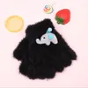 Children's gloves autumn and winter warm with velvet thick bag finger flip half finger knitting baby cute cartoon