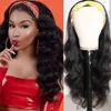 Ishow Human Hair Wigs With Headbands No Glue Sewing Easy to Install Body Straight Water Headband Wig Loose Deep None Lace Wig for Women All Ages 8-28inch Natural Color