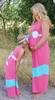 Ny mamma och dotter matchande outfits solid färg stripe splicing förälder barn mor dotter väst klänning familj matchande kläder s471