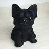 Lovely Natural Black Obsidian Puppy Ornament French Bulldog Decoration Crystal Healing Hand Carved Arts and Crafts1392129