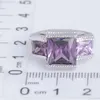 Bagues pour femmes bande de mariage marque bague de fiançailles en zircone cubique comme diamant or blanc plaqué pierres précieuses anneaux