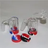 Narguilé 14mm mâle 90 degrés cendrier avec couleurs conteneur en silicone pour conduites d'eau en verre Bongs plates-formes pétrolières pipe à tabac à main en silicone