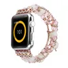 Bracelet en cristal d'agate noctilucence pour bracelet de montre Apple 38 mm 42 mm 40 mm 44 mm Bracelet en acier inoxydable diamant pour femme pour iWatch série 1 2 3 4