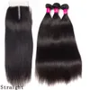 9A Brazilian Human Hair Weaves 3 Bundles With 4x4 Lace Closure Straight Body Wave Loose Wave Deep Wave Kinky Curly Hair Wefts With4871434
