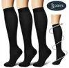 Palicy (3 pares) de compressão do joelho meias altas 20-30mm Hg Formado Mens Womens S M L XL Pé Leg Suporte Stocking Esporte Meias CX200817