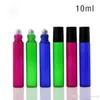 1100PCSlot 10ml Empty Glass Roll On Bottle Blue Green Rose Red Roller Bottles For Essential Oil Aromatherapy Perfumes and Lip B7266378