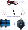 Carga rápida 30 dupla usb carregador tomada à prova dwaterproof água carga rápida com led voltímetro fio fusível kit diy para 12v24v c8366216