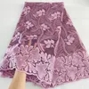 2021 Beaded African Lace Fabric French Tulle spetsar Tyger 5yarder Hela nigerianska schweiziska netmaterial för bröllopsfest310a