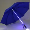 Paraplyer LED Light Saber Up Laser Sword Golf Byte på axeln / Inbyggd Torch Flash Paraply TQ