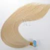 Cor russa VMAE Blonde Natural Color 12 a 26 polegadas 100g Fita de extensão de cabelo humano virgem dupla direta em