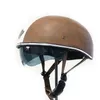 KCO PU Leather Motorcycle half helmet Vintage Women039s Electric scooter helmet Retro Men039s Motorbike Ebike Moto casco7881106