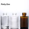 240 x 30 ml klare gefrostete flache Schulter -Essence -Tropfenflasche 1oz Bernstein ätherische Öl Jar Container309Z8914993